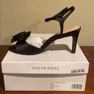 Taryn Rose Jacklyn Crystal Satin black shoes